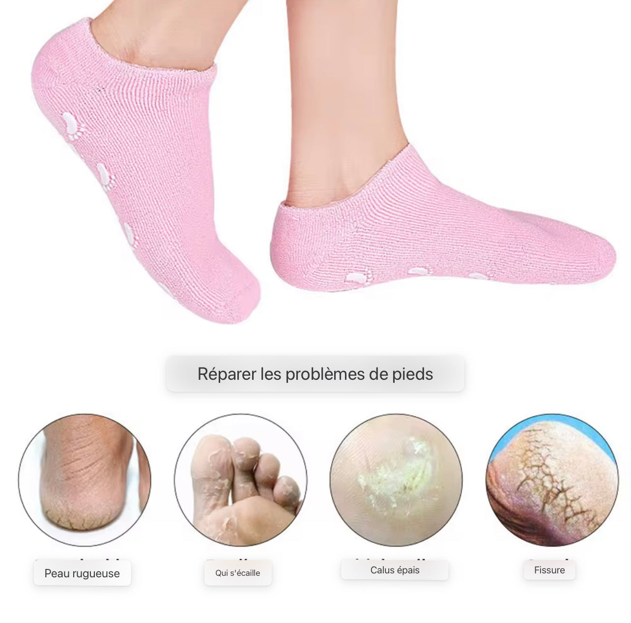 Kit de soins (facial ice roller+gants et chaussettes hydratants gel de silicone )