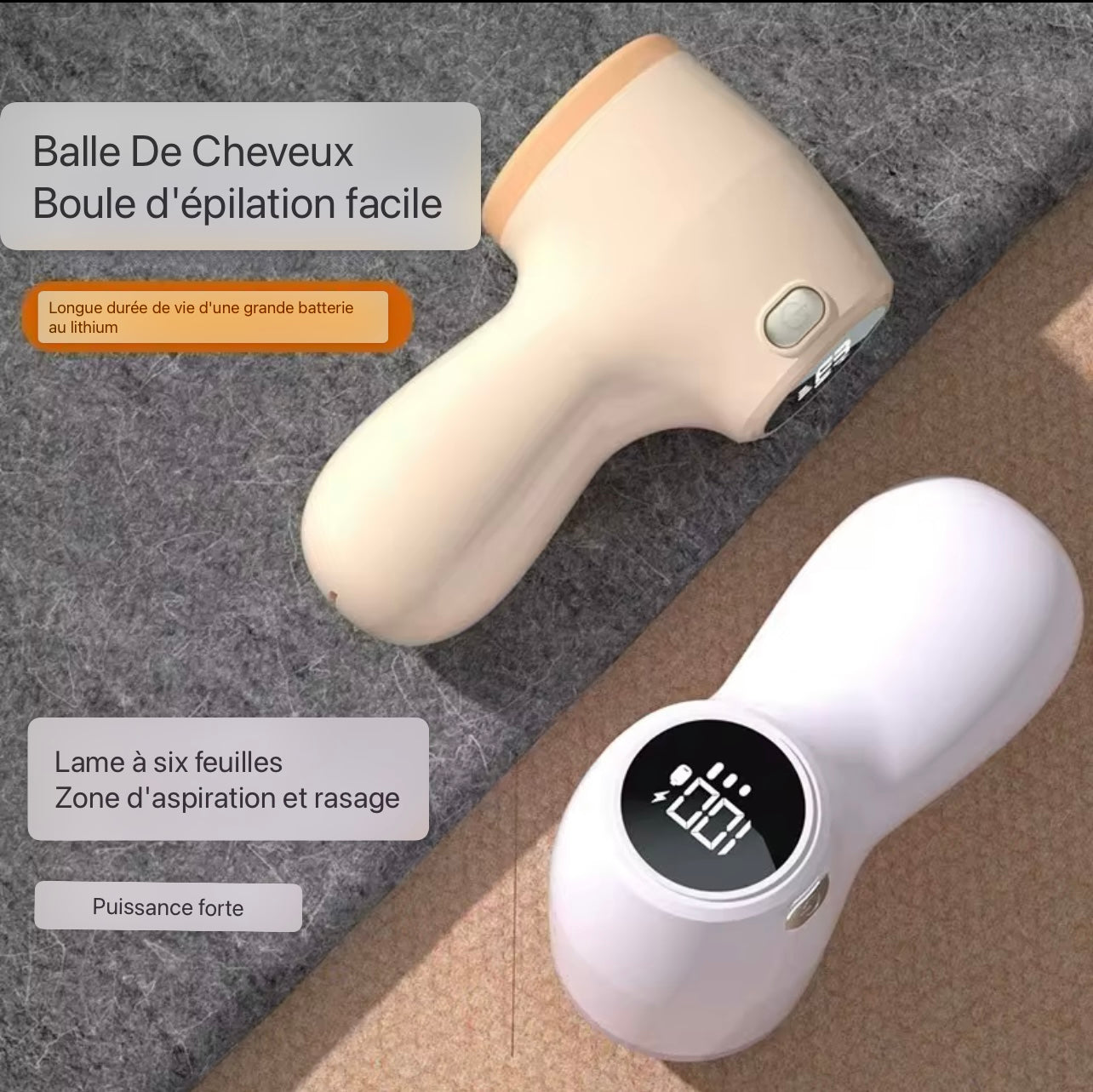 Kit anti peluche 2en1 Nettoyage et soin textile:(rasoir anti bouloche et boule anti poils)