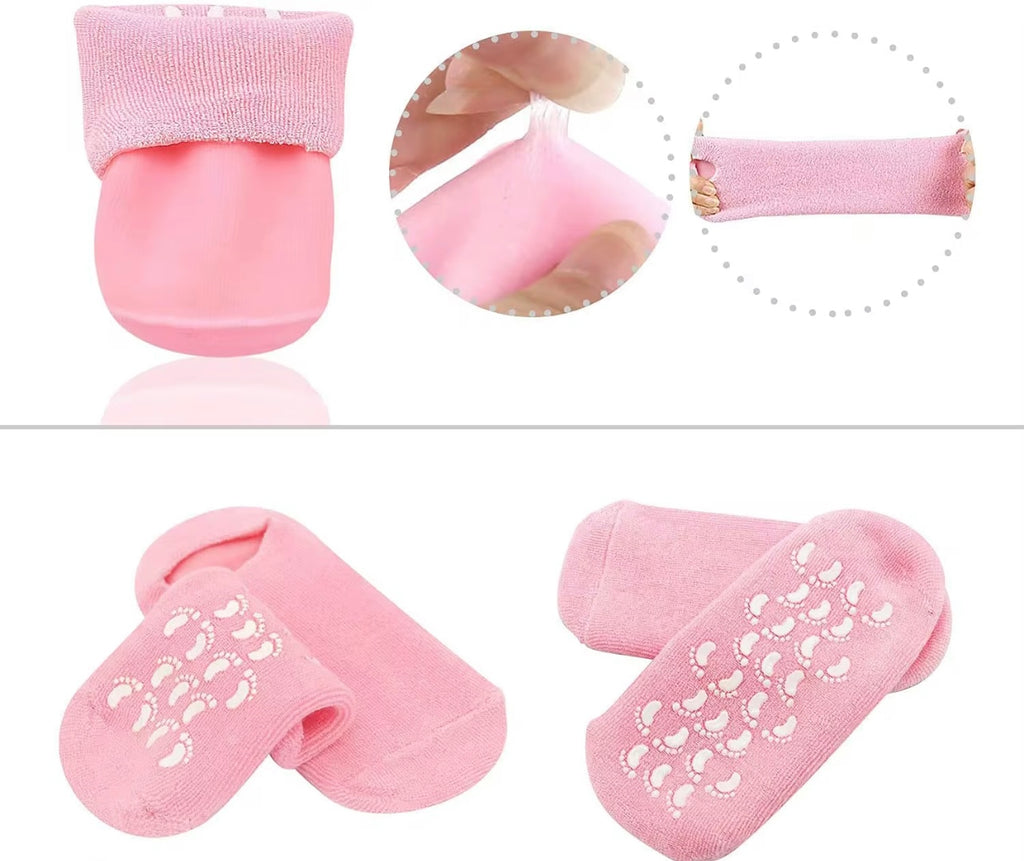 Kit de soins (facial ice roller+gants et chaussettes hydratants gel de silicone )