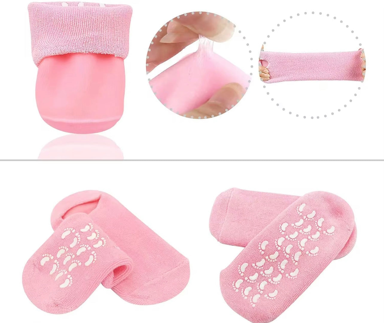 Kit de soins (facial ice roller+gants et chaussettes hydratants gel de silicone )