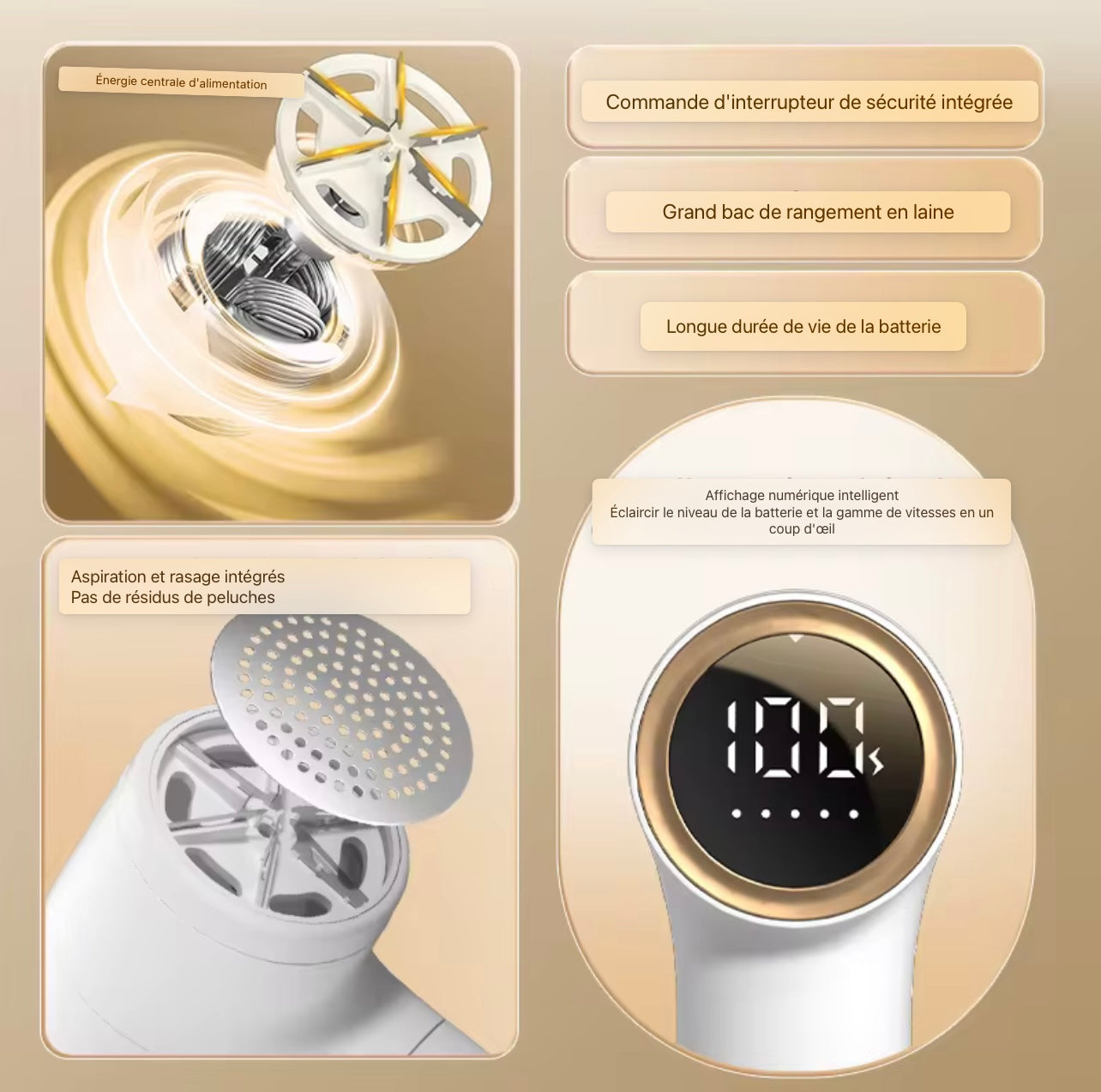 Kit anti peluche 2en1 Nettoyage et soin textile:(rasoir anti bouloche et boule anti poils)