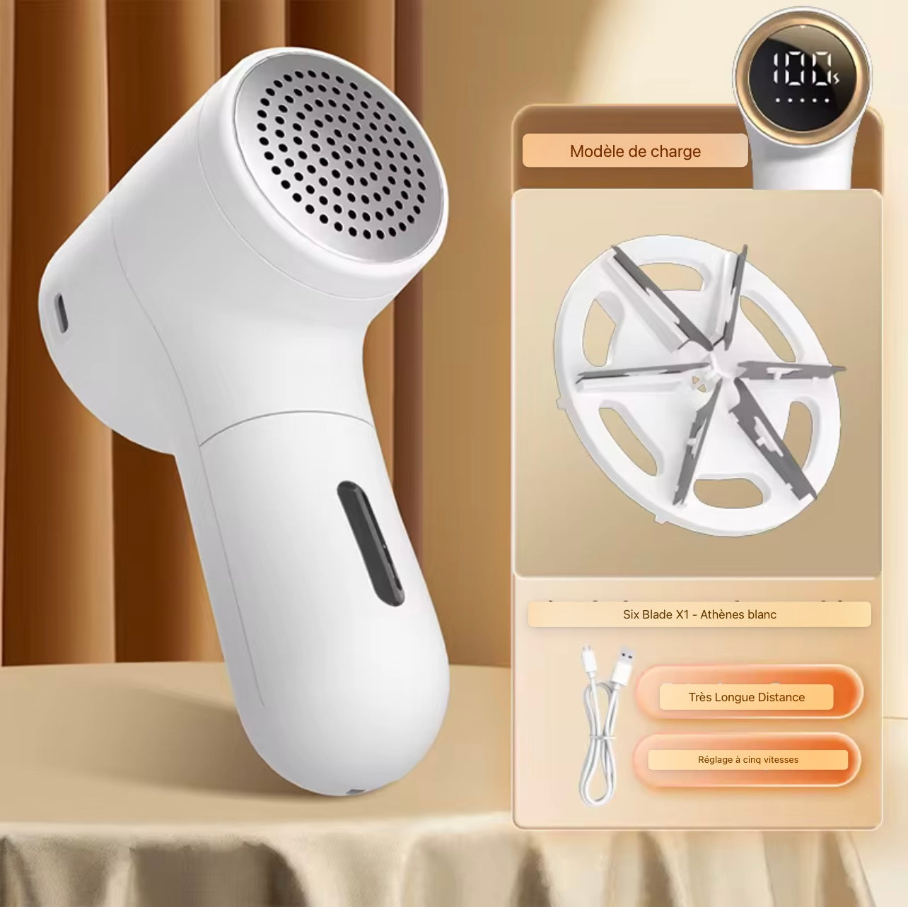 Kit anti peluche 2en1 Nettoyage et soin textile:(rasoir anti bouloche et boule anti poils)