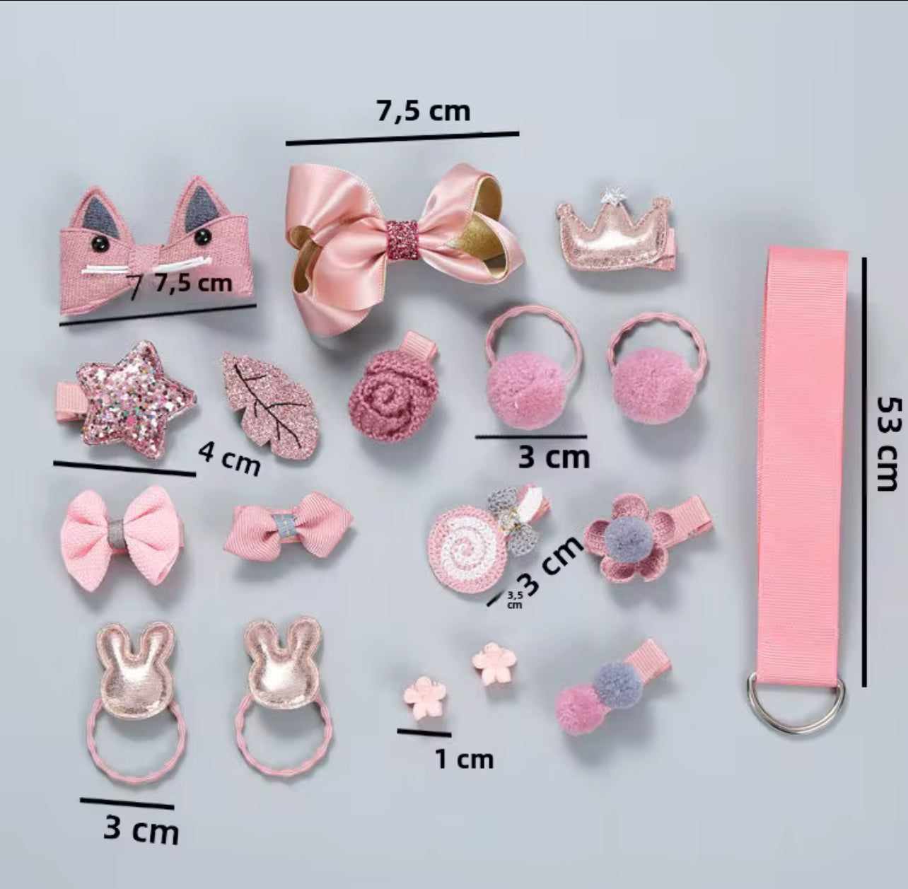 Boîte Cadeau Accessoires Cheveux Fille:18 Chouchous et Barrettes Mignonnes + 1 Barrette de Princesse Offerte