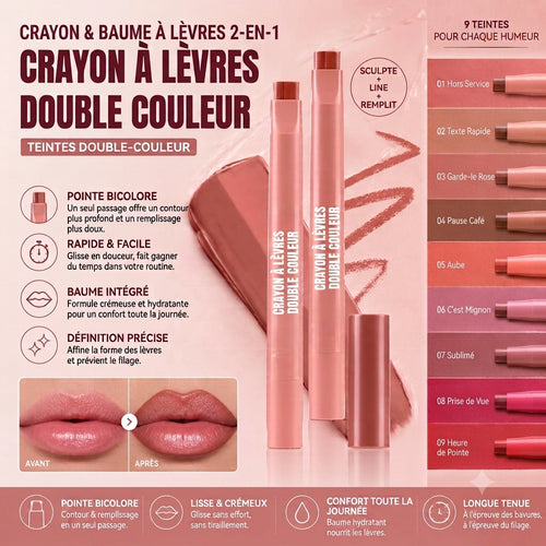 Crayon et baume à lèvres 2 en 1